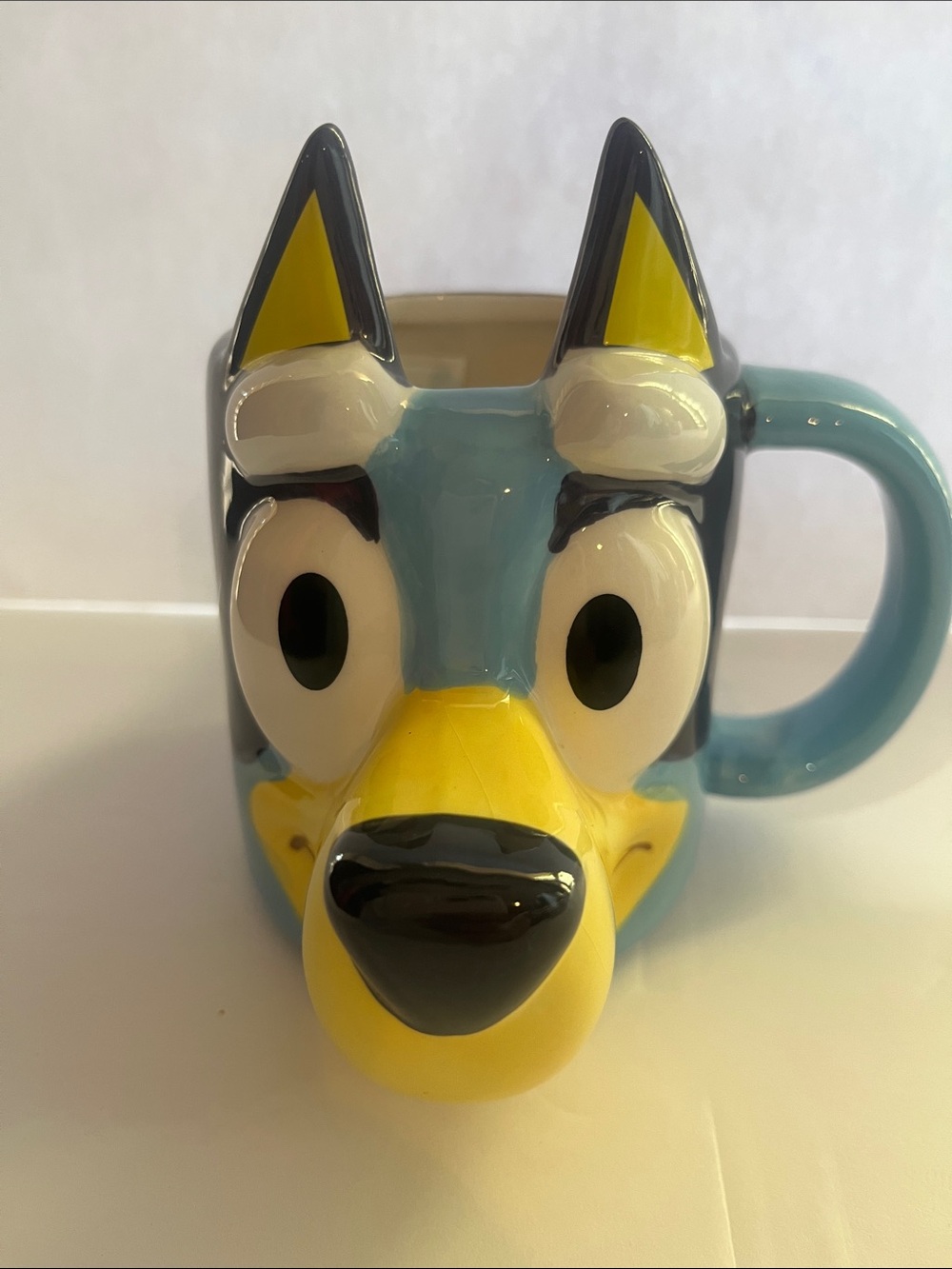 NEW BLUEY Ceramic Blue & Yellow Face Coffee Mug - 15 oz